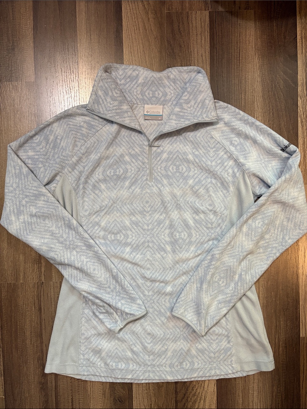 Columbia Icy Blue Patterned Lightweight Fleece Quarter Zip